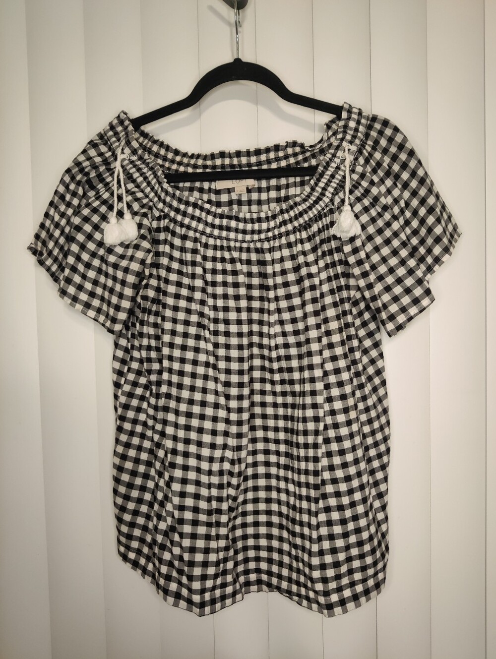 LOFT Black and White Gingham Women's Blouse